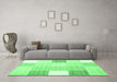 Machine Washable Abstract Emerald Green Contemporary Area Rugs in a Living Room,, wshcon1804emgrn