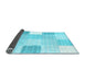 Sideview of Abstract Light Blue Contemporary Rug, con1804lblu