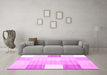 Machine Washable Abstract Pink Contemporary Rug in a Living Room, wshcon1804pnk