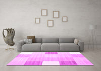 Machine Washable Abstract Pink Contemporary Rug, wshcon1804pnk