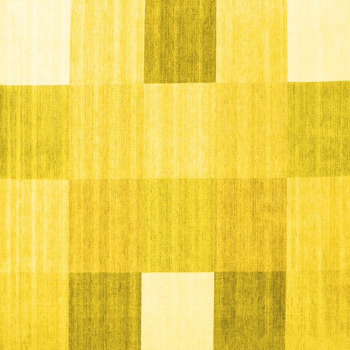 Square Machine Washable Abstract Yellow Contemporary Rug, wshcon1804yw