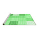 Sideview of Machine Washable Abstract Emerald Green Contemporary Area Rugs, wshcon1804emgrn