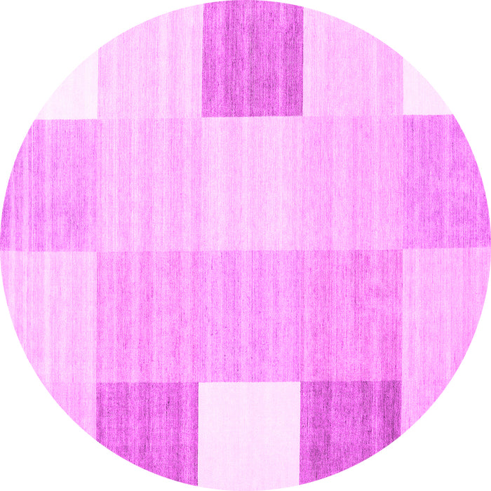 Round Machine Washable Abstract Pink Contemporary Rug, wshcon1804pnk