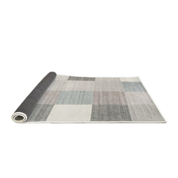 Thickness of Contemporary Silver Pink Checkered Rug, con1805