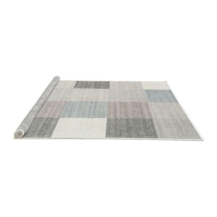 Serging Thickness of Machine Washable Contemporary Silver Pink Rug, wshcon1805