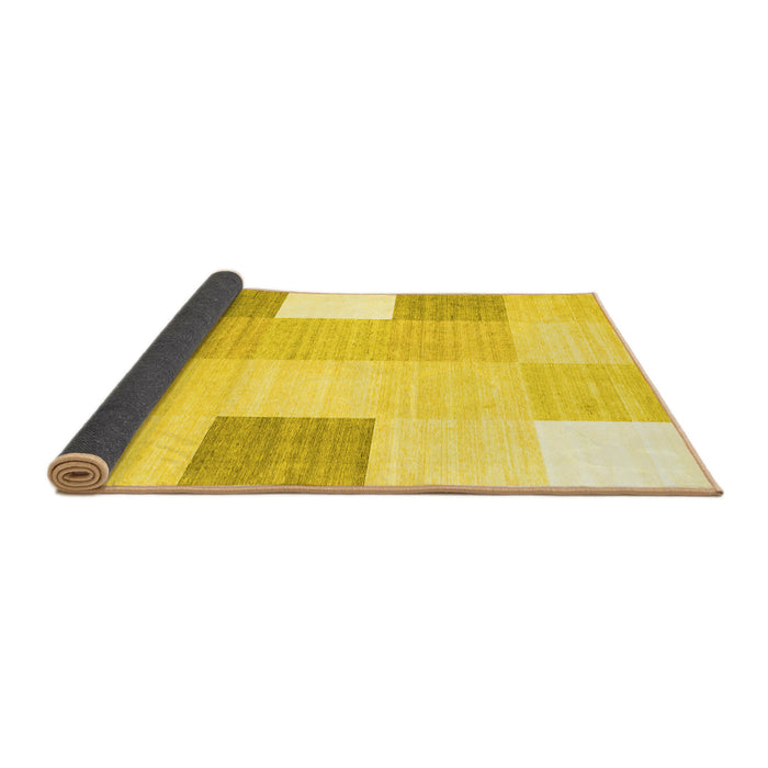 Sideview of Checkered Yellow Modern Rug, con1805yw