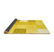 Sideview of Checkered Yellow Modern Rug, con1805yw