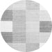 Square Checkered Gray Modern Rug, con1805gry