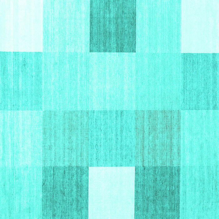 Square Checkered Turquoise Modern Rug, con1805turq