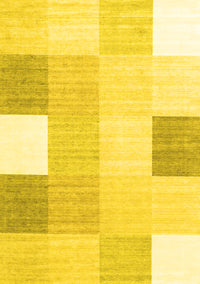 Checkered Yellow Modern Rug, con1805yw