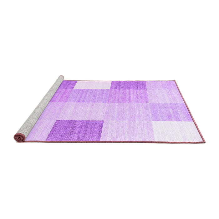 Sideview of Machine Washable Checkered Purple Modern Area Rugs, wshcon1805pur
