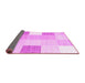 Sideview of Checkered Pink Modern Rug, con1805pnk