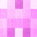 Square Machine Washable Checkered Pink Modern Rug, wshcon1805pnk