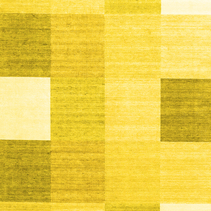 Machine Washable Checkered Yellow Modern Rug, wshcon1805yw