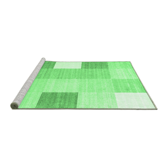 Sideview of Machine Washable Checkered Emerald Green Modern Area Rugs, wshcon1805emgrn