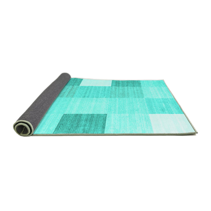 Sideview of Checkered Turquoise Modern Rug, con1805turq