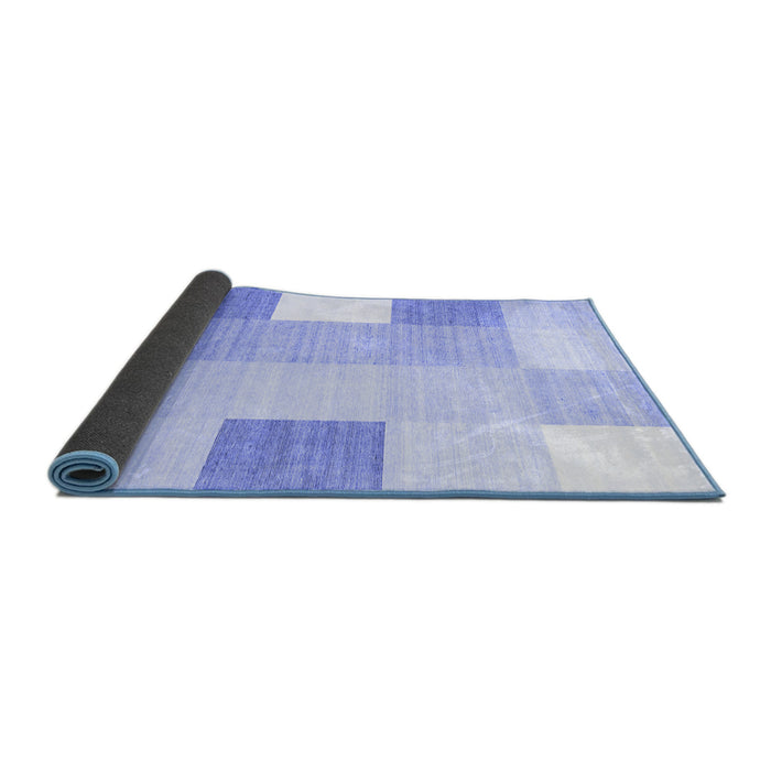 Sideview of Checkered Blue Modern Rug, con1805blu