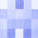 Square Machine Washable Checkered Blue Modern Rug, wshcon1805blu