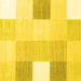 Square Machine Washable Checkered Yellow Modern Rug, wshcon1805yw