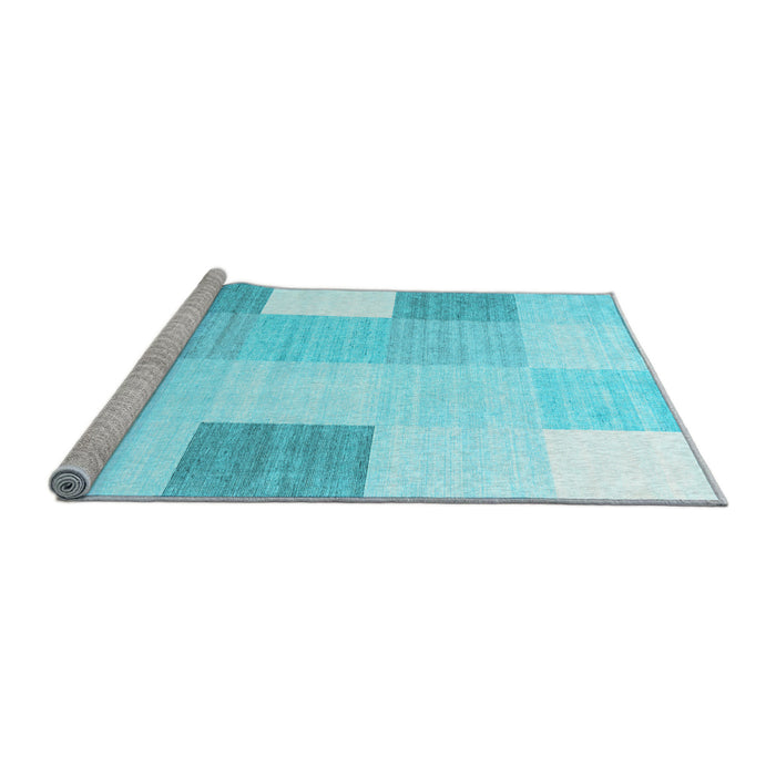 Sideview of Machine Washable Checkered Light Blue Modern Rug, wshcon1805lblu