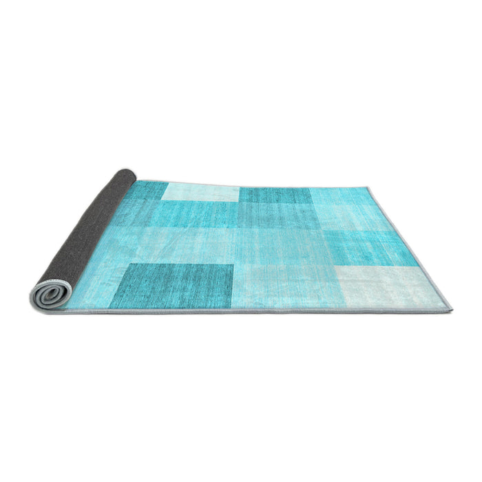 Sideview of Checkered Light Blue Modern Rug, con1805lblu