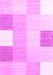 Machine Washable Checkered Pink Modern Rug, wshcon1805pnk