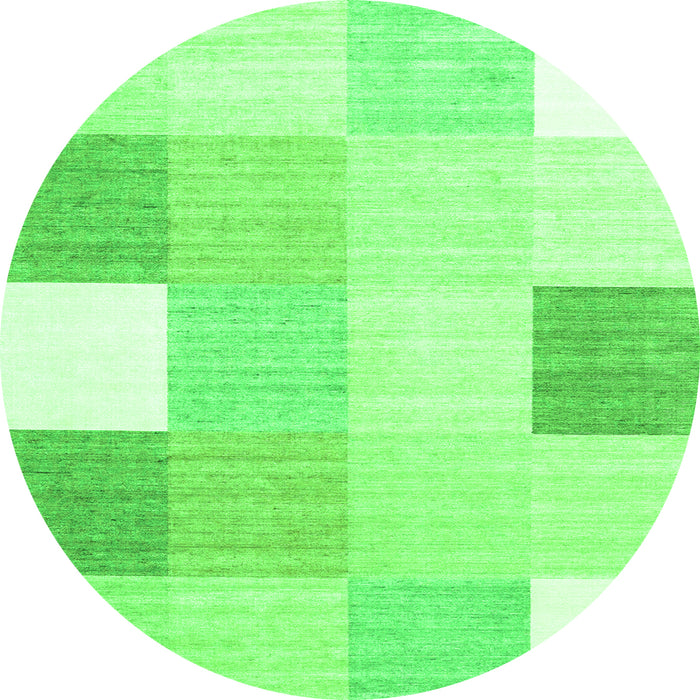 Machine Washable Checkered Green Modern Area Rugs, wshcon1805grn