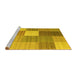 Sideview of Machine Washable Checkered Yellow Modern Rug, wshcon1806yw