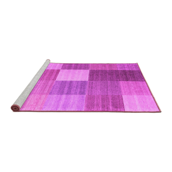 Sideview of Machine Washable Checkered Pink Modern Rug, wshcon1806pnk