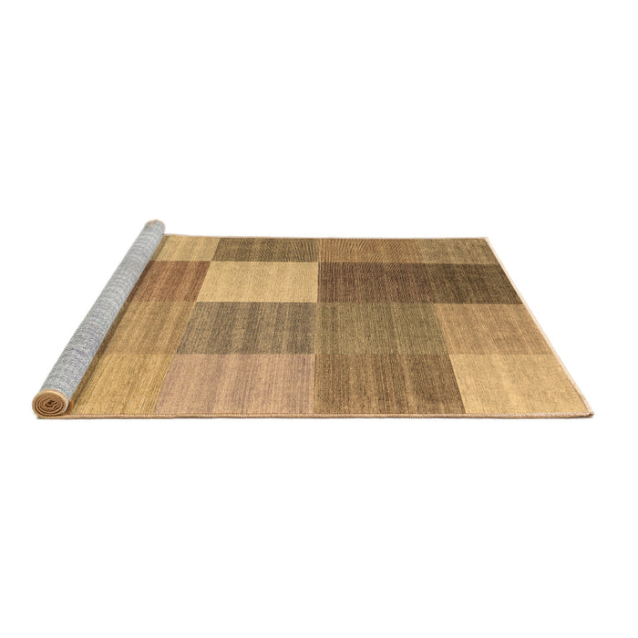 Sideview of Machine Washable Checkered Brown Modern Rug, wshcon1806brn