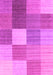 Machine Washable Checkered Pink Modern Rug, wshcon1806pnk