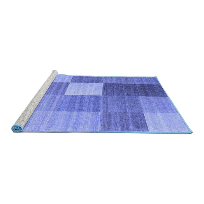 Sideview of Machine Washable Checkered Blue Modern Rug, wshcon1806blu