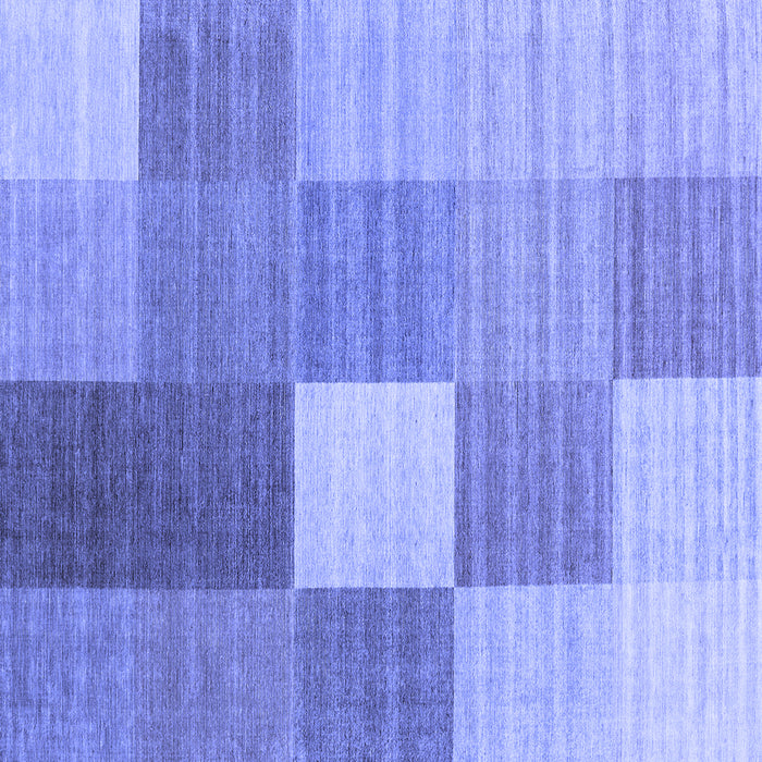 Square Machine Washable Checkered Blue Modern Rug, wshcon1806blu