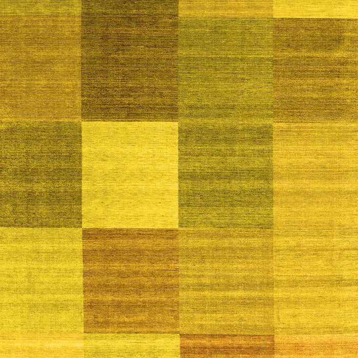 Checkered Yellow Modern Rug, con1806yw