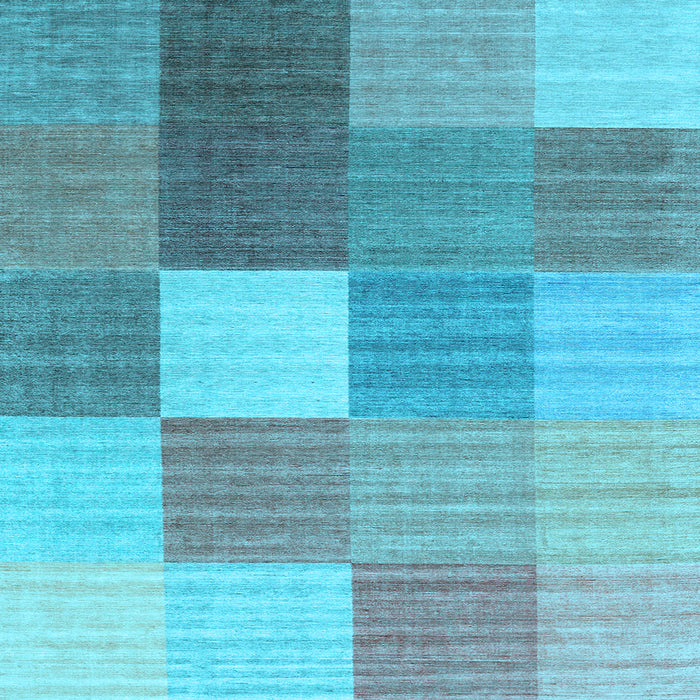 Square Machine Washable Checkered Light Blue Modern Rug, wshcon1806lblu