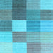 Square Machine Washable Checkered Light Blue Modern Rug, wshcon1806lblu