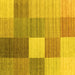 Square Machine Washable Checkered Yellow Modern Rug, wshcon1806yw