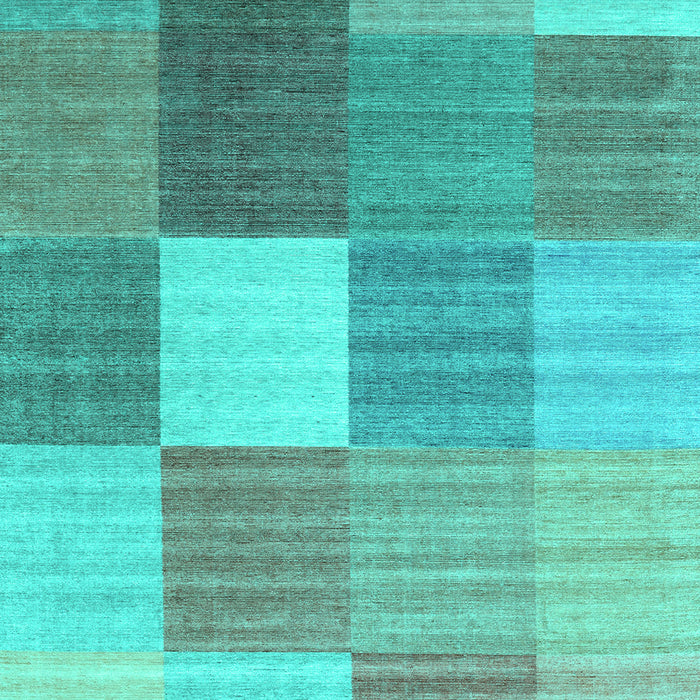 Checkered Turquoise Modern Rug, con1806turq
