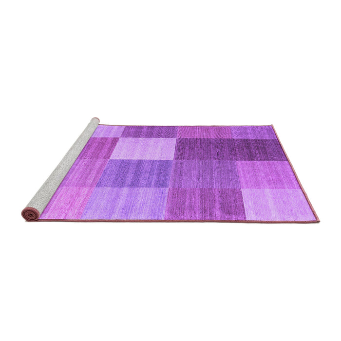 Sideview of Machine Washable Checkered Purple Modern Area Rugs, wshcon1806pur