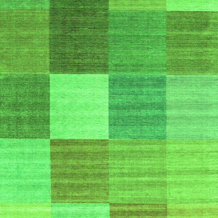 Serging Thickness of Machine Washable Checkered Green Modern Area Rugs, wshcon1806grn