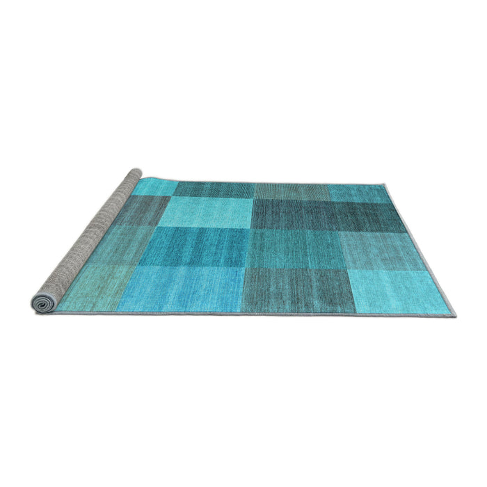 Sideview of Machine Washable Checkered Light Blue Modern Rug, wshcon1806lblu