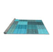 Sideview of Machine Washable Checkered Light Blue Modern Rug, wshcon1806lblu