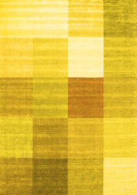 Checkered Yellow Modern Rug, con1807yw