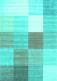 Checkered Turquoise Modern Rug, con1807turq