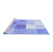 Sideview of Machine Washable Checkered Blue Modern Rug, wshcon1807blu