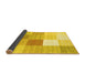 Sideview of Checkered Yellow Modern Rug, con1807yw