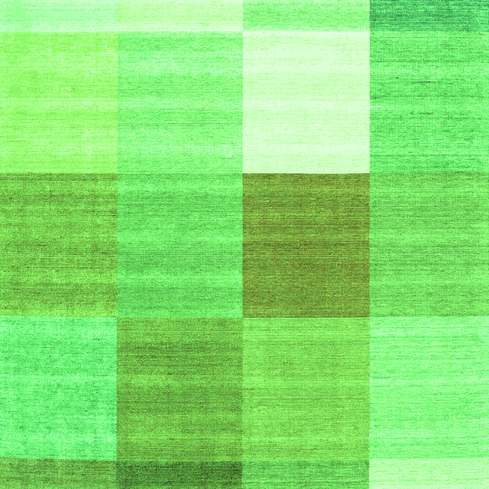 Serging Thickness of Machine Washable Checkered Green Modern Area Rugs, wshcon1807grn
