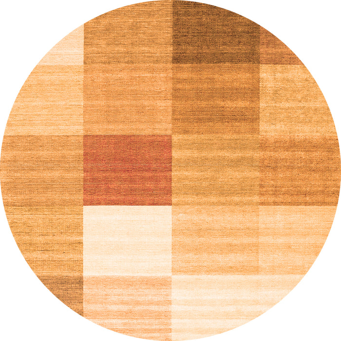 Machine Washable Checkered Orange Modern Area Rugs, wshcon1807org