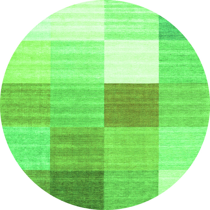 Machine Washable Checkered Green Modern Area Rugs, wshcon1807grn
