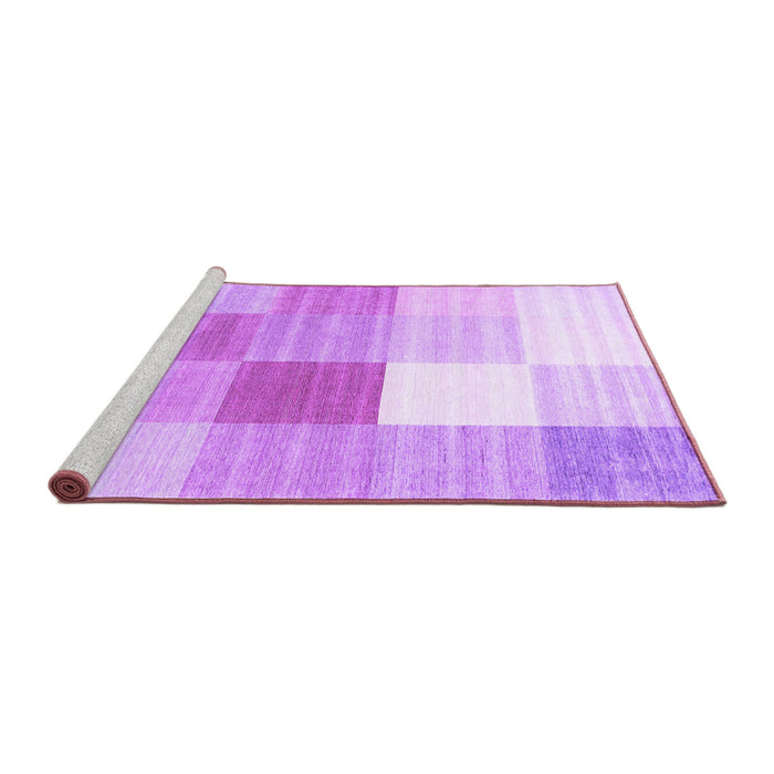 Sideview of Machine Washable Checkered Purple Modern Area Rugs, wshcon1807pur